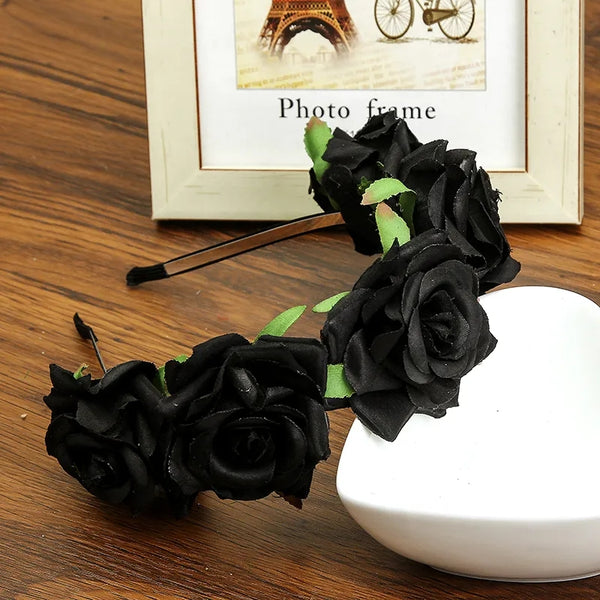 Black Floral Head Band