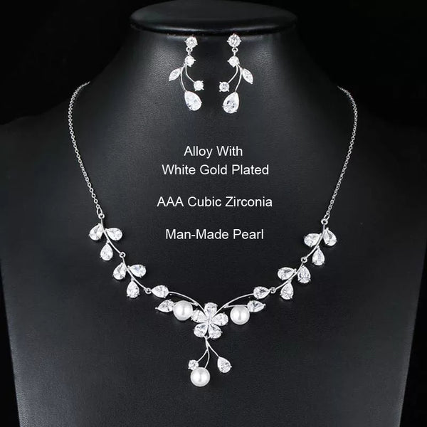 Jasmine Pearl & CZ Luxury Necklace