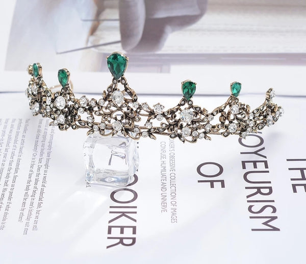 Amaryllis Vintage Green Crystal Tiara