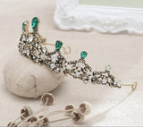 Amaryllis Vintage Green Crystal Tiara