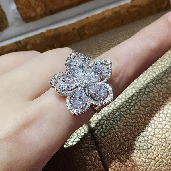 S925 Flower Ring