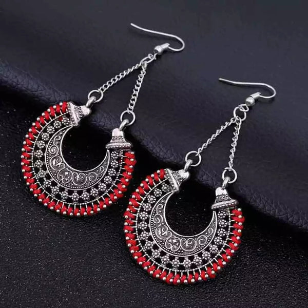 Moon Red Earrings